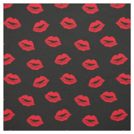 Sexy rode lippen patroon op zwart stof