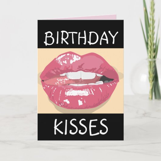 SEXY ROMANTIC LIPS BIRTHDAY Greeting Card HUSBAND Kaart (Voorkant)