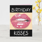 SEXY ROMANTIC LIPS BIRTHDAY Greeting Card HUSBAND Kaart (Gele Bloem)