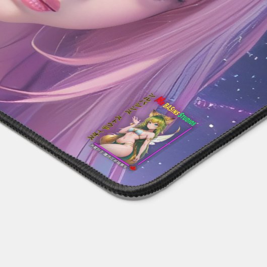 Sexy roze anime meisje bureau mat (Hoek)