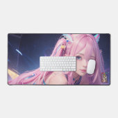 Sexy roze anime meisje bureau mat (Keyboard & Muis)