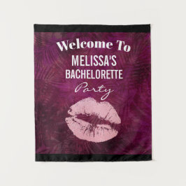 Sexy Roze Glitter Lippen Glamoureuze Bachelorette Wandkleed