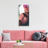 Sexy roze harig hentai meisje canvas print (Insitu (Woonkamer))