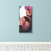 Sexy roze harig hentai meisje canvas print (Insitu (Houten vloer))