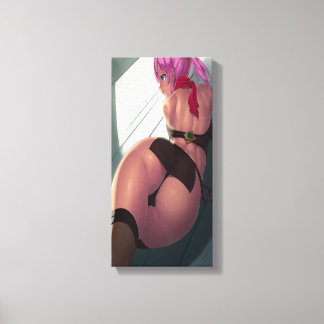 Sexy roze harig hentai meisje canvas print