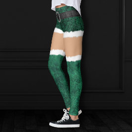 Sexy Santa dij hoge vacht groene rok medium huid Leggings