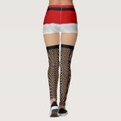 Sexy Santa Fishnet-Leggings voor kerstmis Leggings (Achterkant)