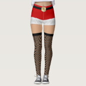 Sexy Santa Fishnet-Leggings voor kerstmis Leggings (Voorkant)