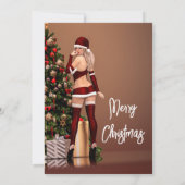 Sexy Santa Girl in de buurt van de kerstboom Kaart (Achterkant)