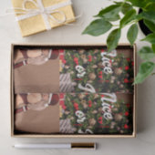 Sexy Santa Girl in de buurt van de kerstboom Tissuepapier (Geschenk)