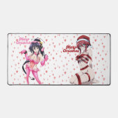 Sexy Santa Marry Cristmas Pink Heart Anime Diva Bureaumat (Voorkant)