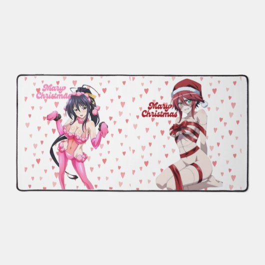 Sexy Santa Marry Cristmas Pink Heart Anime Diva Bureaumat (Voorkant)