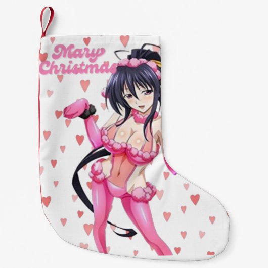 Sexy Santa Marry Cristmas Pink Heart Anime Diva Kleine Kerstsok (Voorkant)