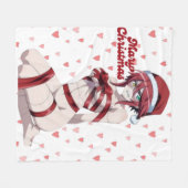 Sexy Santa Marry Cristmas Wrapped Anime Girl Fleece Deken (Voorkant (Horizontaal))