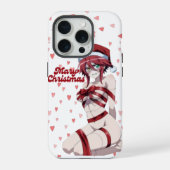 Sexy Santa Marry Cristmas Wrapped Anime Girl iPhone Hoesje (Achterkant)