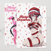 Sexy Santa Marry Cristmas Wrapped Anime Girl Kaart (Voorkant / Achterkant)