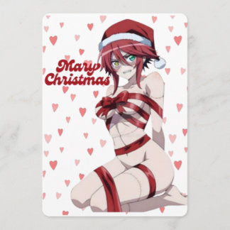 Sexy Santa Marry Cristmas Wrapped Anime Girl Kaart
