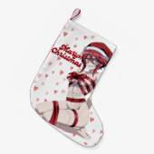Sexy Santa Marry Cristmas Wrapped Anime Girl Kleine Kerstsok (Voorkant (Hangend))