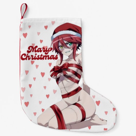 Sexy Santa Marry Cristmas Wrapped Anime Girl Kleine Kerstsok (Voorkant)