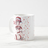 Sexy Santa Marry Cristmas Wrapped Anime Girl Koffiemok (Voorkant links)
