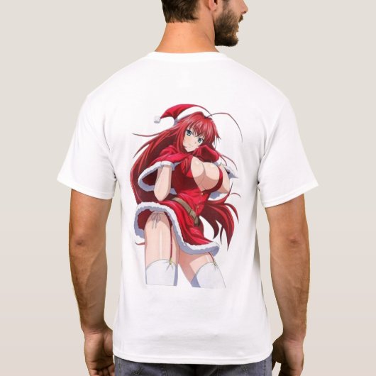Sexy Santa Marry Cristmas Wrapped Anime Girl T-shirt (Achterkant)