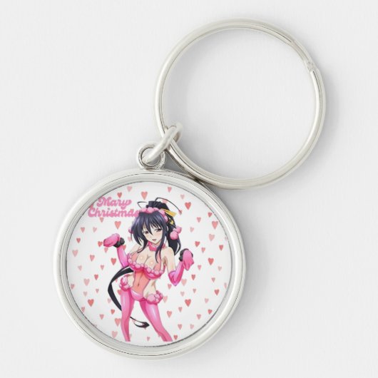 Sexy Santa Marry CristmasPink Heart Anime-Keychain Sleutelhanger (Voorkant)