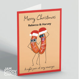 Sexy Sausages Kerstmis Feestdagen Kaart