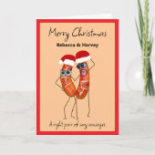 Sexy Sausages Kerstmis Feestdagen Kaart (Voorkant)