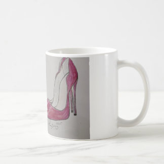 Sexy stiletto hoge hak schoenen rood en zwart koffiemok