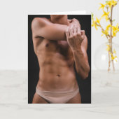 Sexy Stretching Hot Guy Greetings Card Kaart (Gele Bloem)