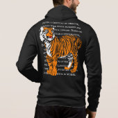 Sexy tijger coole vormgeving witte tekst zwart man hoodie (Achterkant)