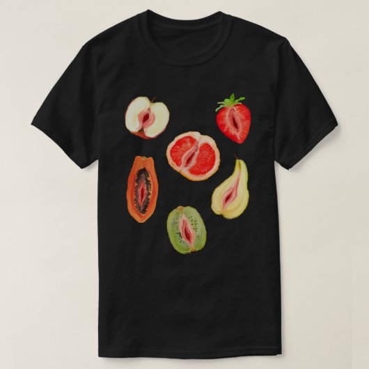 Sexy Vagina Fruits Sticker T-shirt (Design voorkant)