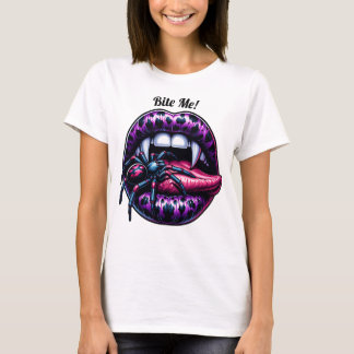Sexy Vampier Mond Gevleugeld Terug T-shirt