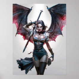  Sexy Vampire Warrior Poster Art