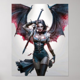  Sexy Vampire Warrior Poster Art