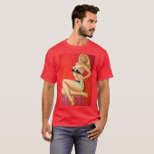 Sexy-vrouw in zwarte lingerie t-shirt (Voorkant volledig)