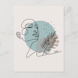 Sexy vrouw.Minialistische kunst met zachte kleuren Briefkaart