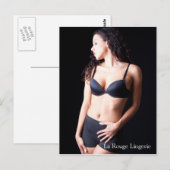 Sexy Vrouw model met zwart Briefkaart (Voorkant / Achterkant)