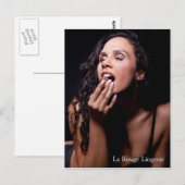 Sexy Vrouw model met zwart Briefkaart (Voorkant / Achterkant)