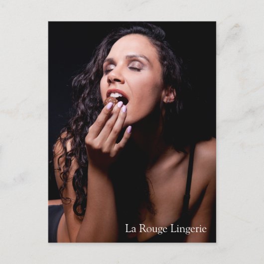 Sexy Vrouw model met zwart Briefkaart (Voorkant)