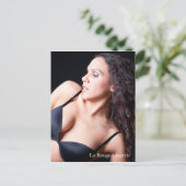 Sexy Vrouw model met zwart Briefkaart (Staand voorkant)