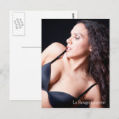 Sexy Vrouw model met zwart Briefkaart (Voorkant / Achterkant)