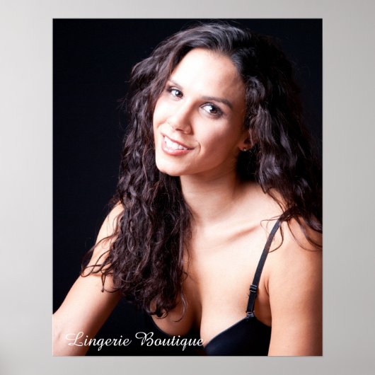 Sexy Vrouw model met zwart Poster (Voorkant)