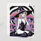Sexy Witch and Mushrooms Briefkaart (Voorkant / Achterkant)