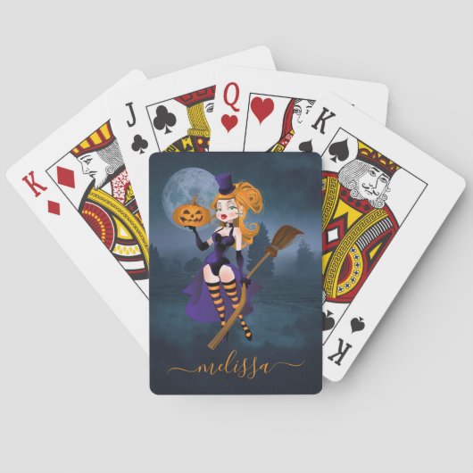 Sexy Witch in het maanlicht Pokerkaarten (Achterkant)