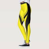 Sexy Yellow Black Heart Butt Gym Active slijt Leggings (Links)
