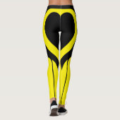 Sexy Yellow Black Heart Butt Gym Active slijt Leggings (Achterkant)