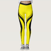 Sexy Yellow Black Heart Butt Gym Active slijt Leggings (Voorkant)