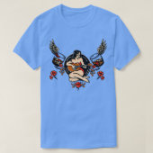 Sey  Pinup Girl met Rozen en whisky afspelen T-shirt (Design voorkant)