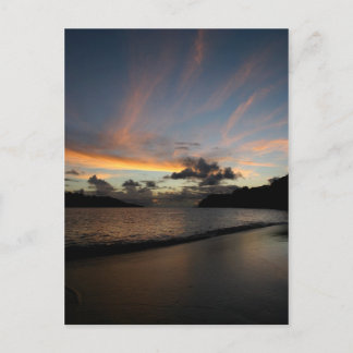 Seychelle Island - zonsondergang Briefkaart